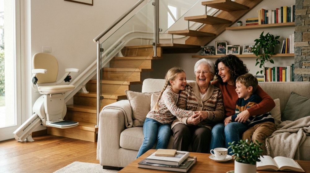 famiglia su divano